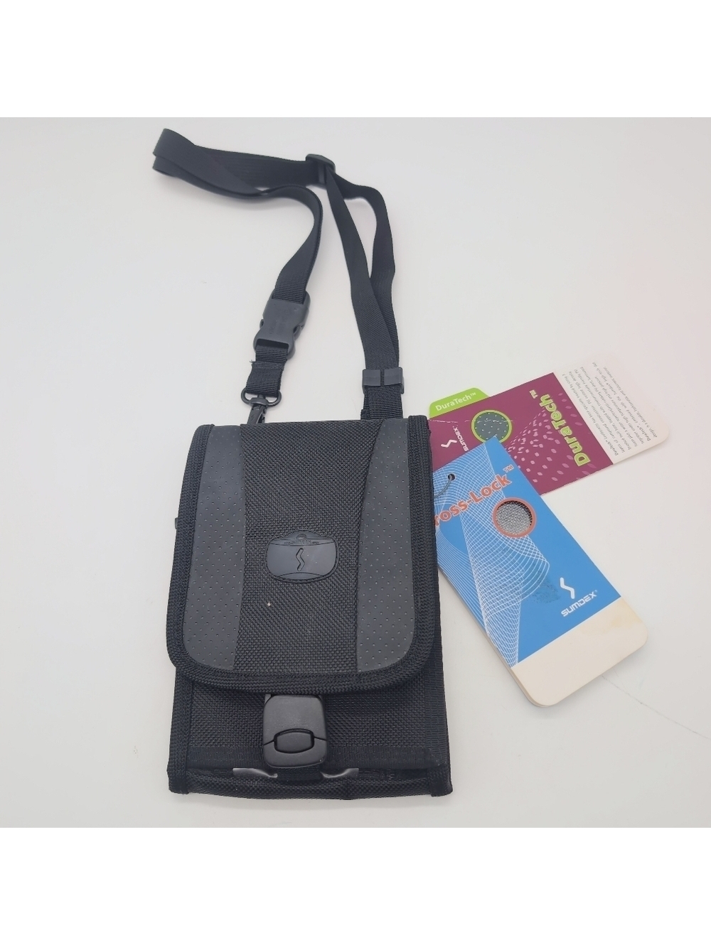 Sumdex Duratech Black Crossbody Phone Pouch Wallet Strap NWT
